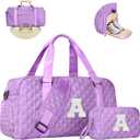 Easter Basket Stuffers, Dance Cheer Duffle Bag Women Girls Gift: Personalized Weekender bag, Cute Gym Sports Bag with Shoe Compartment, Gymnastics Bags, Birthday Gifts for Women Teenage Kids (purple)