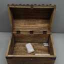 Nautical Cove Treasure Chest Keepsake and Decorative Wood Box (Medium 6.5x4.5x4.5) - Storage Box, Wooden Box with Hinged Lid, Rustic Storage, Pirate Storage Box, Vintage Wooden Chest