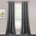 StangH Grey Velvet Curtains for Living Room 96 inches Long Blackout Curtains for Bedroom Grommet Privacy Thermal Insulated Window Drapes for Sliding Glass Door, W52 by L96 inches, 2 Panels