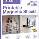 Printable Magnetic Sheets 8.5x11 Inches Matte Magnet Paper Sheet 24 Pcs Non Adhesive Magnetic Paper for Inkjet Printers, Flexible Magnet Photos for DIY Crafts
