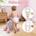 QDRAGON 3 in 1 Baby Walker and Activity Center for Girl, Learning to Walk, Sit to Stand, Early Educational Push Toys with Music Panel for Infant Toddler 12+ Months Pink