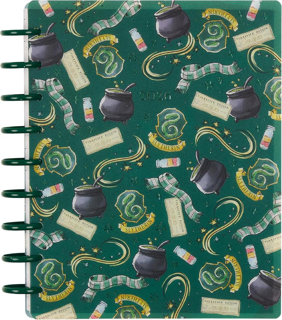 Happy Planner Harry Potter Disc-Bound 12-Month JanuaryDecember 2026 Planner, Classic Size, Vertical Layout, Slytherin Magic