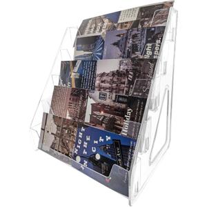 5 Tier Trading Card Display StandClear Display Shelf Desktop for Postcards,Holidays Cards, Baseball Basketball Sports Graded Card Display Stand,Tool-Free Snap-Fit Assembly