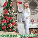 12 Pcs 10" Cardinal Stake Christmas Ornament for Yard Christmas Tree Decoration Red Birds Sign Xmas Picks Tree Topper Decorations for Xmas Garden Home Indoor Outdoor Decor