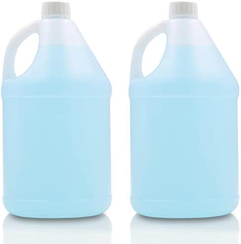 WUWEOT 2 Pack 1 Gallon Jugs, Empty Gallon Bottle, Plastic HDPE Container with Child Resistant Airtight Lids for Home and Commercial Use, Water Storage Containers for Water, Soaps, Detergents, Liquids