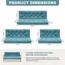 Outdoor Swing Cushions,Waterproof Swing Cushions 3 Seater Replacement with Backrest,Outdoor Thickened Bench Cushion with Ties for Porch,Patio,Backyard,Garden (Lake Blue 60 * 40 in)