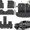Floor Mats for 2021-2025 2026 Kia Sorento 6&7 Seats (not for Hybrid) Trunk Mat with Backrest Mat All Weather TPE Rubber Cargo Liner Back Seat Cover 3rd Row for 2021-2026 Kia Sorento Accessories