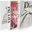 Coffee Table Decorative Books For Home Decor, Fake Books For Decoration, Aesthetic Bookshelf Decor for Living Room Office Bedroom, 3 Piece. (Orange)