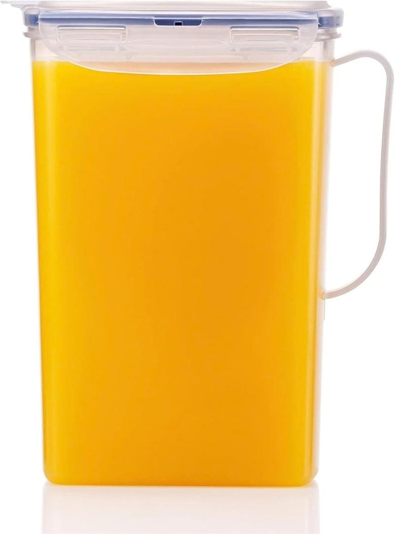 LocknLock Aqua Fridge Door Water Jug | Clear Pitcher | BPA Free Plastic Pitcher with Lid | 2 Quart Pitcher with Lid for Water, Juice, Tea & More Beverages, Clear (64 Ounces)