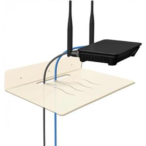 Steel Floating Shelves for Wall,Small Wall ShelfSuitable for Bedroom, Living Room, Bathroom, Kitchen, Office (Warm White, 11.81x8.46 in)