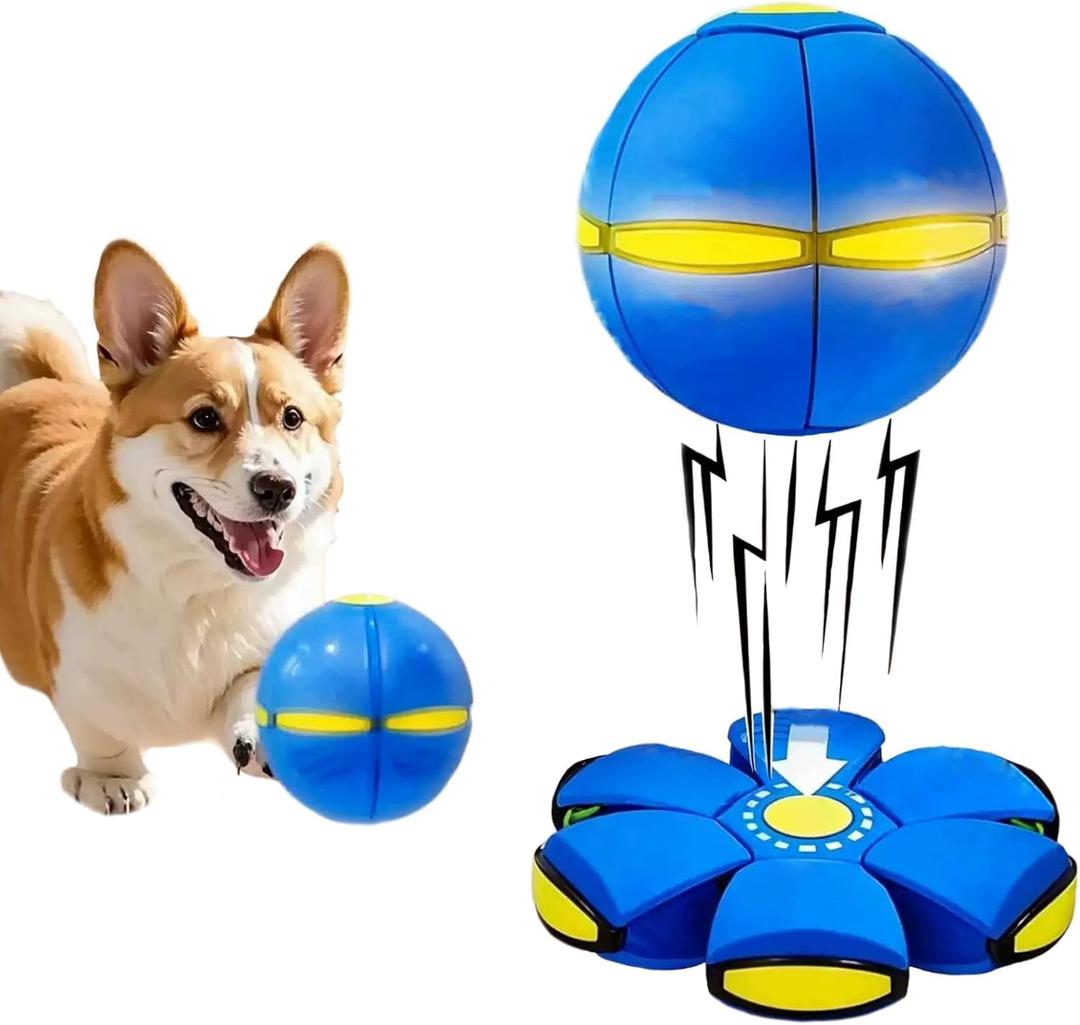 Magic Bouncing Ball, LED Magic Ball with 6 Lights, Flying Shape, Freely Switchable Between Two Modes, Suitable for Both Indoor and Outdoor Use (Blue)