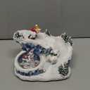 Lightahead North Pole Scene with Spinning Snowman, LED Lights and 8 melodies. A Charming Christmas Musical Figurine