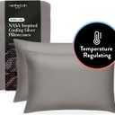 Miracle Made Extra Luxe Cool-to-The-Touch Pillowcase Set, 2-Piece Soft, Breathable, Silver-Treated Cotton Covers Standard Size, Stone