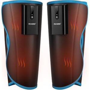 FIT KING Cordless Calf Massager with Heat & Compression  Rechargeable Leg Massager for Circulation, Edema, RLS & Pain Relief, 3 Heat Levels, 3 Modes & Intensities, Portable, Mom, Dad, Athlete Gift