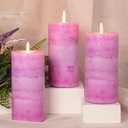 FLAVCHARMLarge Candles Lavender Scented 3 Pack Pillar Votive Candles Pink Decorative Clean Burning Candles Birthday Candles Gifts for Her Wedding Party Decor Mothers Day Gifts Set