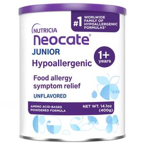 Neocate Junior - 1+ years - Hypoallergenic Toddler Formula for Food Allergy Relief - Nutritionally Complete Dairy Free Formula - Dairy Free Powder - Great Taste - Unflavored - 14.1 oz (EXP 08/24/27)