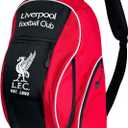 Icon Sports Officially Licensed Liverpool Adult Backpack With Soccer Ball Compartment, One Size, Red Black
