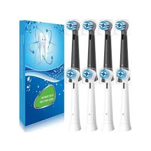 12 Pcs IO Toothbrush Heads with Medium Bristle Compatible with Oral B IO, Replacement Heads Compatible with Oral B IO 2/3/4/5/6/7/8/9/10/Deep Clean Series Electric Toothbrushes (Black/White)