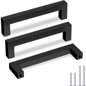 Goldenwarm 35 Pack Black Cabinet Pulls 5in Drawer Pulls Modern Kitchen Cabinet Handles Black Dresser Stainless Steel Hardware