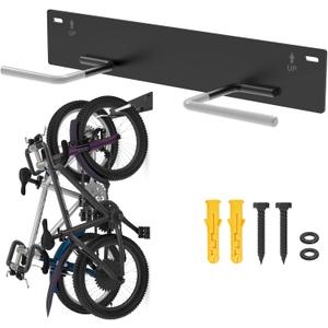 Fat Tire Bike Rack Wall Mount Garage Storage,Fat Tire Bike Storage Rack for Garage,Heavy Duty Fat Tire Bike Wall Mount Hanger Hooks Max 100lbs,Vertical Fat Tire Mountain Bike Rack(Hold 2 Bikes)