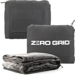 Lightweight Travel Blanket - Premium & Compact Airplane Wearable Blanket with Neck Snaps, Cozy Foot Pockets, Zipper Pouch - Converts into Soft Pillow - Designed for Ultimate Comfort - Shadow