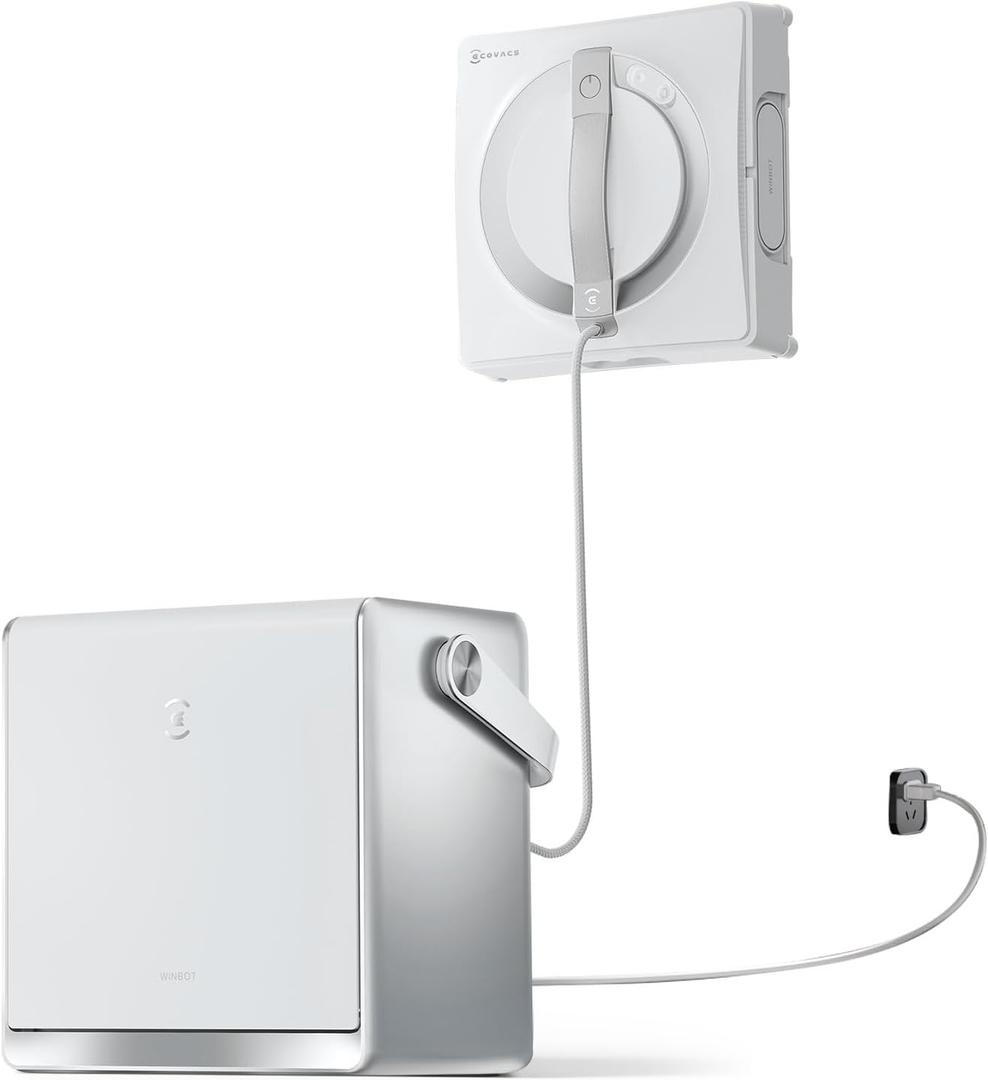 ECOVACS WINBOT W2 PRO Omni Portable Window Cleaning Robot with Multi-Functional Station, Charging While Working, Intelligent Cleaning with Triple Nozzle Water Sprayer, 12-Level Protection