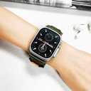 Soft Nylon Loop Elastic Band Compatible with Apple Watch Ultra 2 / 49mm 46mm 45mm 44mm 42mm(Series 3 2 1) for Women Men, Adjustable Sport Strap for iWatch Series 10 9 8 7 6 5 4 3 2 1.(Green)