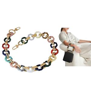 AVELICE Cast Acrylic Chain for Purse,23.6in Hand-Polished Acrylic Purse Strap Gift for Office,Travel & DIY Creators (Octagonal color mixing)