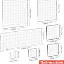 Briartw 7 Pieces Acrylic Stamp Block Clear Stamping Tools Set with Grid Lines for Scrapbooking Crafts Card Making,Clear Acrylic Stamp Block Kit with Grid Lines,Assorted Sizes,Thickness 8mm (7 Pcs Smooth Edge)