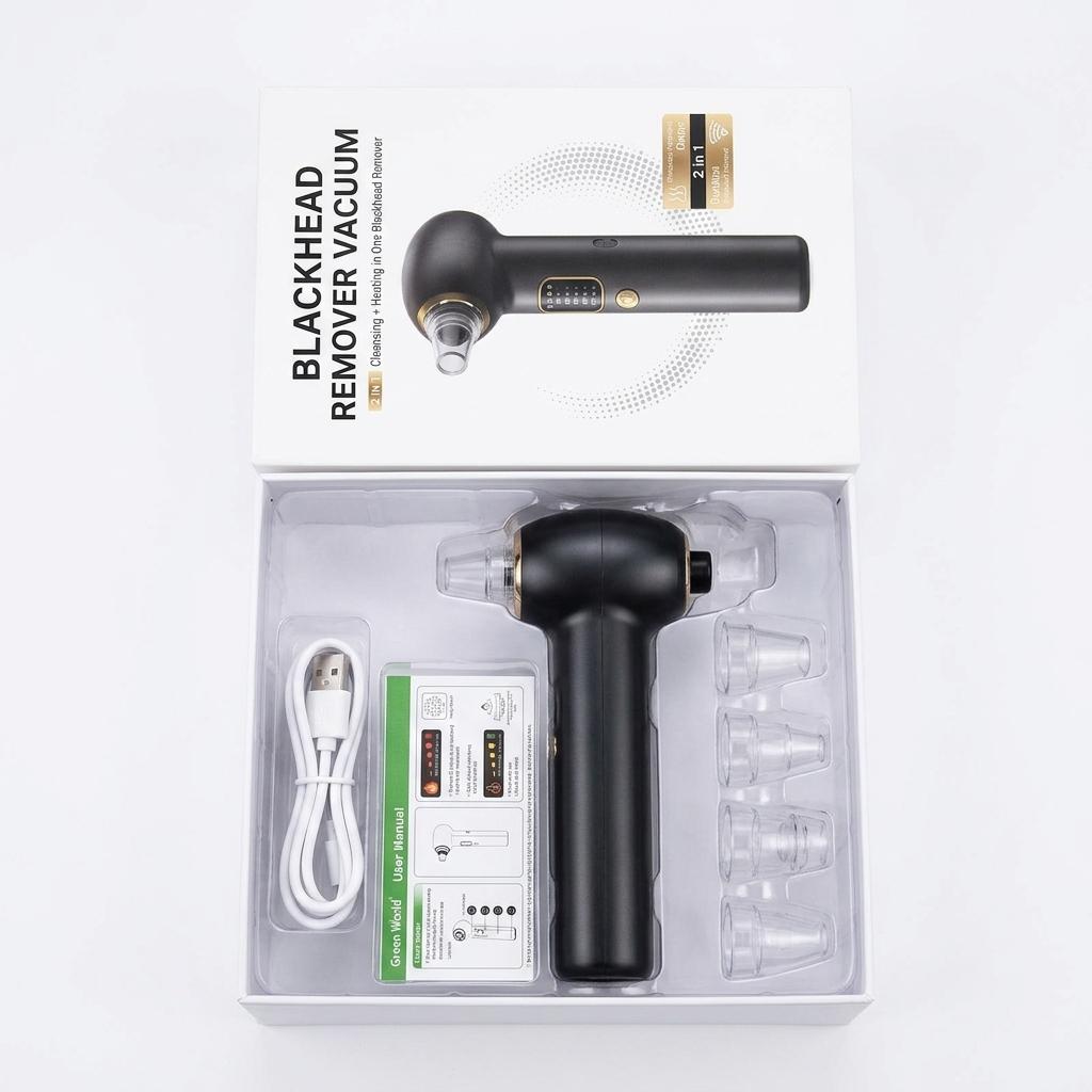 Heated Blackhead Remover Pore Vacuum with 5 Probes & 3 Suction Modes