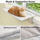 Zoratoo Window Sill Mount Cat Perch for Indoor Cats, One-Step Sliding Clamping Slot Adjustment Cat Hammock with Washable Cover, No Suction Cups Pet Bed for Windowsill & Bedside (Large)