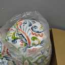 Outdoor High Back Chair Cushions Set of 2, Water-Resistant Chair Cushions for Patio Home Garden, Replacement Rocking Chair Cushion with tie 22" W x 20" D, Paisley Botanical, 44"x22"x4"