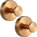 Suction Cup Hooks for Shower No-Drill Bathroom Hooks for Towels, Robes, Loofah Mountable on Bathroom Walls, Kitchen, Glass, Mirrors, Tile and Smooth, Non-Porous Surfaces (2, Champagne Bronze)