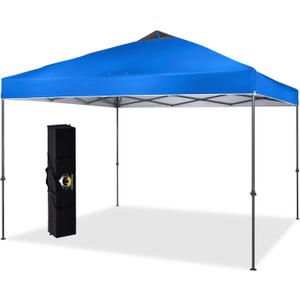 CROWN SHADES 10x10 Pop Up Canopy Tent, Outdoor Canopy with Carry Bag, Pop Up Tent Sports Shelter(Blue)