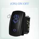 Blue LED Windshield Wiper Washer Rocker Switch 12V/24V 6Pin DPDT 3Position Momentary (ON)-ON-Off Waterproof for Cars Trucks RVs Boats