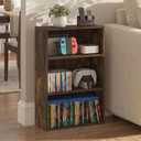 Furinno Basic DVD Shelf, 3-Tier CD Rack, Cube Storage, Amber Pine, 3-Tier, 7.3 x 16.6 x 26.4
