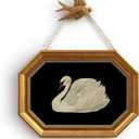 Gold Framed Canvas Wall Art Vintage Decor,White Swan Painting Prints,8"x12"Picture Frame With Accessories for Living Room Bathroom Kitchen Bedroom
