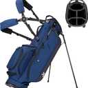 Dragon Tiger Vista 5-Way Lightweight Golf Stand Bag | 10-pocket storage with dual cooler pockets, full-length dividers, self-balancing straps, water-repellent nylon, 5.07 lb, Navy
