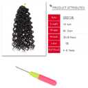 18inch Synthetic Deep Twist Crochet hair Bohemian Crochet Braids Natural Black Deep Wave Braiding hair Extensions (7Packs,1B)