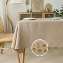 NLMUVW Linen Tablecloth 84 Inch for Rectangle, Burlap Textured Table Cloth Water Resistant Farmhouse Rustic Table Cover for Kitchen Dining Coffee, 54 x 84 Inch