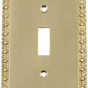 Nostalgic Warehouse Egg & Dart Deco Electrical Outlet Switch Plate Cover (Single Toggle, Unlacquered Brass)