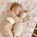 Pack and Play Sheets for Girls, 38" x 26" Mini Crib Sheets Fitted for Pack n Play Mattress, Soft Breathable Playard Sheets, 2-Pack Pink Tulips