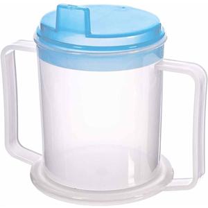 Life Healthcare Adult Drinking Cup for Elderly  300ml Non Spill Cups  Dishwasher Safe Non-BPA Plastic Two Handled Cup for Elderly  Plastic Beakers for Adults, Disability People