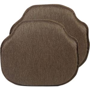 Klear Vu Gripper Omega Non-Slip Windsor Chair Cushions with Skid-Proof Seat Pad for Dining Room, Kitchen, and Office Use, 16x15 Inches, 2 Count (Pack of 1), Chestnut