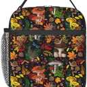 cromcu Insulated Lunch Box for Women Men Kids Mushroom Lunch Box for Work,Picnic,School,Travel,Hiking,Beach or Fishing Polyester Mushroom Theme Lunch Bag