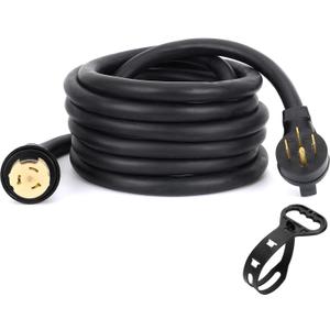 50 Amp Generator Extension Cord 13ft 14-50P to SS2-50R Heavy Duty Power Cable for RV, Transfer Switch, Home Backup, Weatherproof with Grip Handle