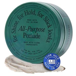 Firsthand Supply All-Purpose Hair Pomade for Men & Women - Flexible Firm Hold with Natural, Low Shine – Organic, Water Based Pomade - Nourishing Aloe & Shea Butter - All Hair Types & Lengths - 3oz 12m