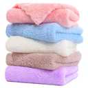 Microfiber Washcloths 5 Pack 29.5" x 13.8" Soft Feel Fingertip Towels quick Drying Coral Velvet Wash Cloths Ultra Soft, Quick-Drying & Multipurpose Face & Hand Towels for Bathroom, Spa, and Gym Towel.