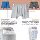 3 Pack Urine Bag Shorts for Men, Ostomy Drainage Bag Underwear, Incontinence Care Trousers, Catheter Bag Shorts, XL