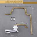 Dreyoo Pressure Assist Toilet Lever with Linkage Compatible with 99-571-KT, Left Hand Trip Lever Compatible with Gerber Ultra Flush Pressure-Assisted Toilet Tank, Left Hand, Polished Chrome